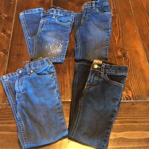 Four pairs of girls size 5 jeans